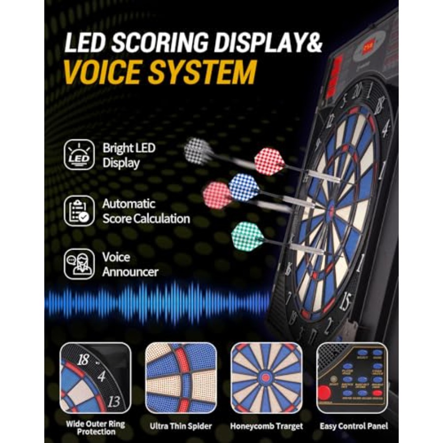 Electronic Dart Board Set, Sof – Electronic Dartboard Cabinet Bewertung und Preis