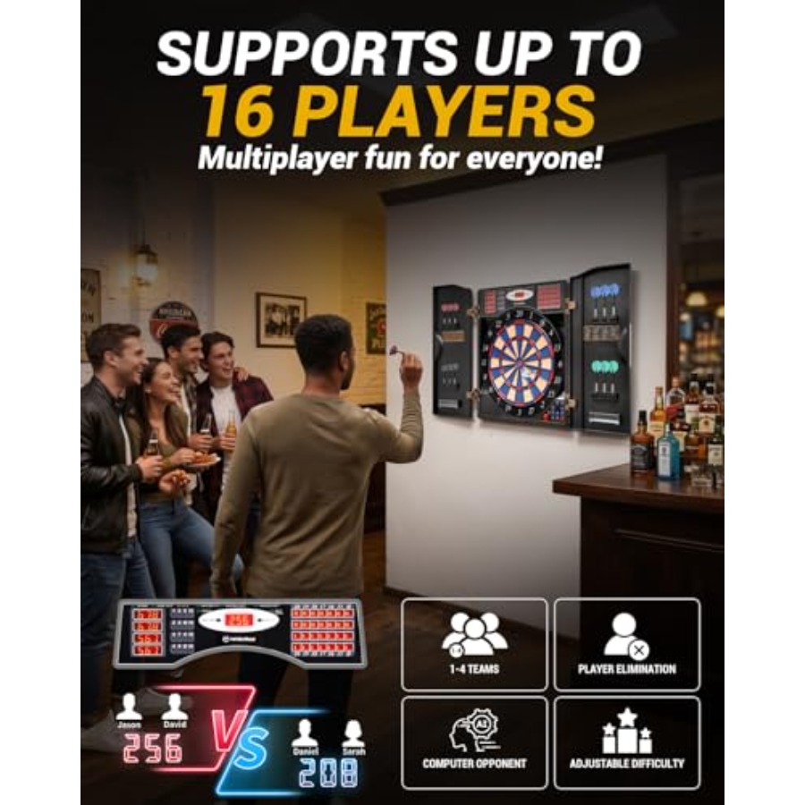 Electronic Dart Board Set, Sof – Electronic Dartboard Cabinet Bewertung und Preis