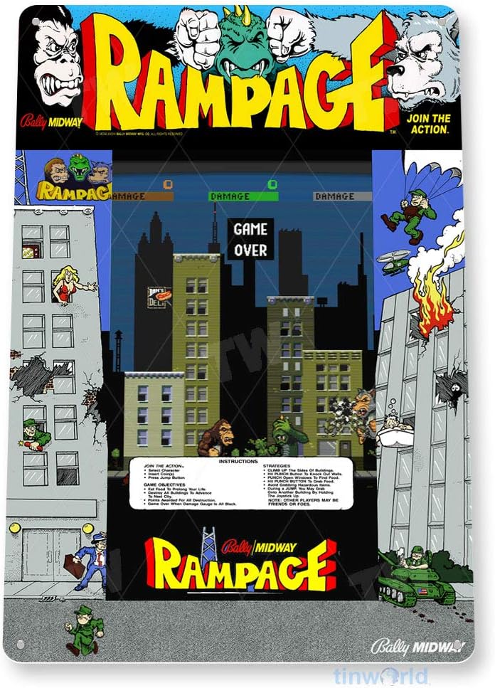 TIN SIGN Rampage Arcade Sign G – Arcade Vibes Bewertung und Preis
