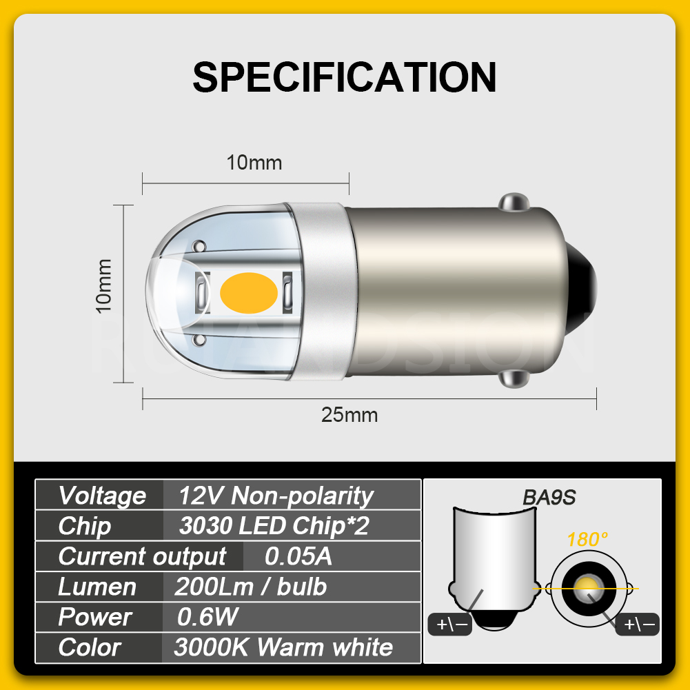 4PCS 6.3V BA9S 2 SMD 3030 LED  – Pinball Machine Bewertung und Preis